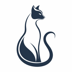 minimalist cat silhouette logo featuring vector illustration