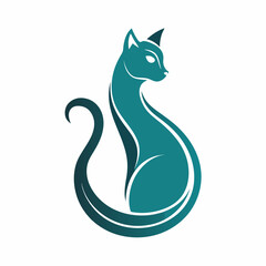 minimalist cat silhouette logo featuring vector illustration