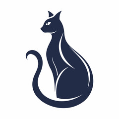 minimalist cat silhouette logo featuring vector illustration