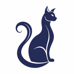 minimalist cat silhouette logo featuring vector illustration