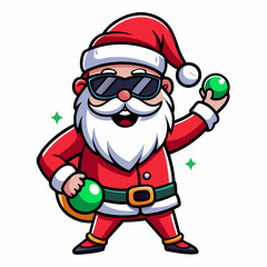t-shirt with santa claus wearing sunglasses vector illustration
