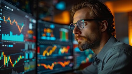 Fototapeta premium Unveiling Market Trends Through Analyst's Insight