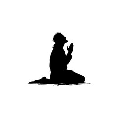 Jesus silhouette black and white vector