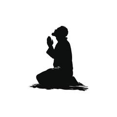 Jesus silhouette black and white vector