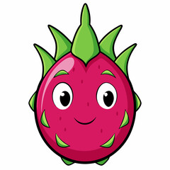 Dragon Fruit silhouette vector, Dragon vector illustration, strawberry vector art, Dragon silhouette, Fruit vector icon, eps