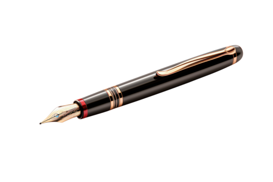 fountain pen with a smooth, consistent ink flow, isolated on white background
