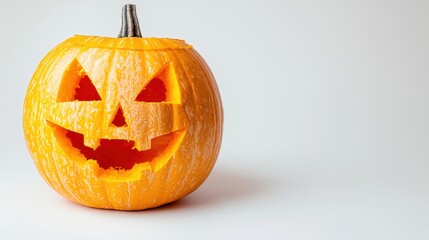 A pumpkin with a scary face on it