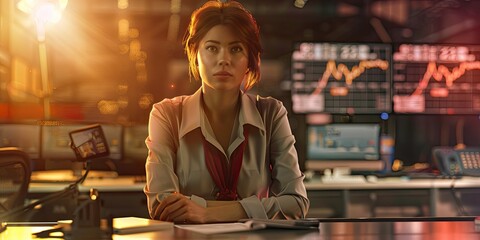 Businesswoman with Arms Crossed in Studio