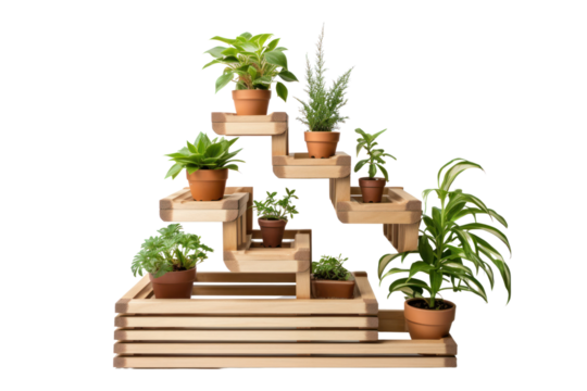 DIY wooden slat planter project, with step-by-step instructions and easy-to-follow diagrams, isolated on a white background.