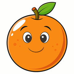 Obraz premium orange Fruit silhouette vector, orange vector illustration, Food vector art, orange silhouette, Fruit vector icon, eps, orange cartoon