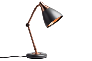 desk lamp that is both stylish and functional, perfect for any workspace, isolated on a white background