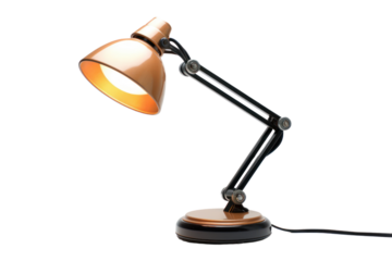 desk lamp that is both stylish and functional, perfect for any workspace, isolated on a white background