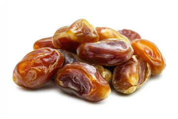 Obraz premium Dates isolated on white background, full depth of field, ai