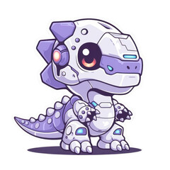 Obraz premium Cute Robot Dinosaur Illustration