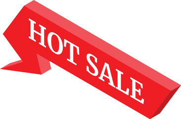Red sign announcing a hot sale with space for text