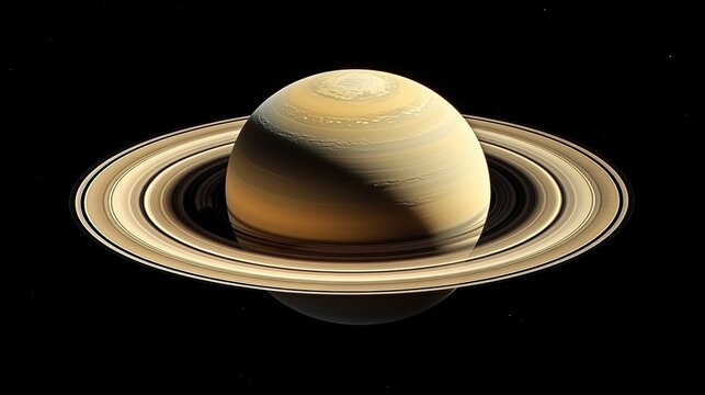 Retrato detallado del planeta Saturno con sus ic&oacute;nicos anillos en el espacio exterior