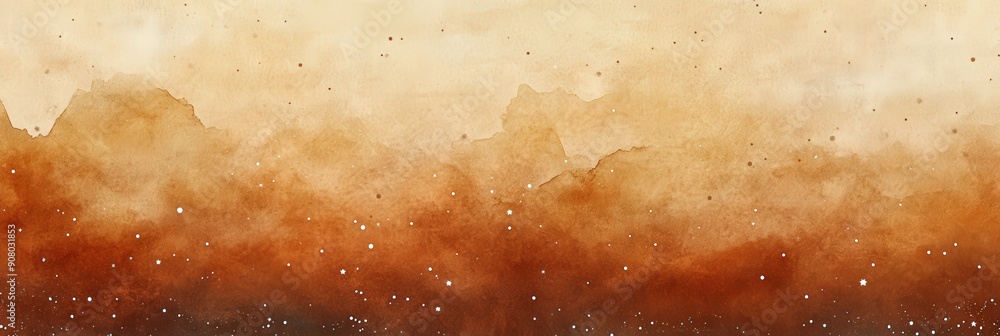 Wall mural watercolor abstract galaxy with golden and brown tones