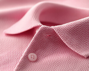 Extreme close-up macro photo of high quality polo shirt collar