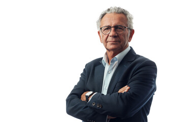 Senior CEO standing with a confident expression Isolated on white background