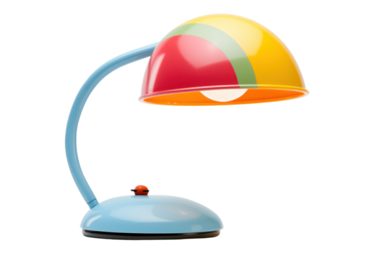 colorful and playful desk lamp with a fun shape or character, isolated on a white background - Powered by Adobe