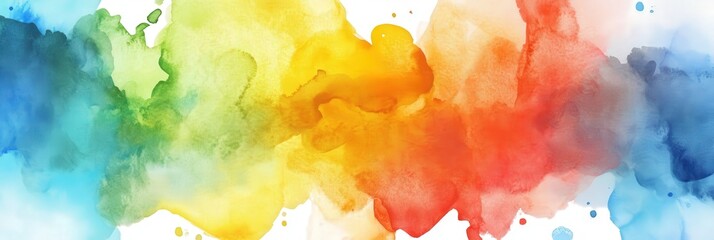 Abstract Watercolor Rainbow