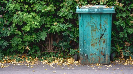 White background garden rubbish bin