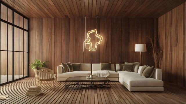 A modern living space with a large couch featuring a state-of-the-art underfloor heating system.