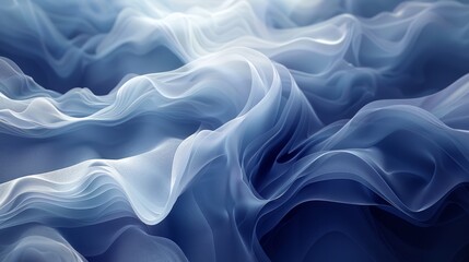 Obraz premium Abstract Flowing Blue and White Fabric