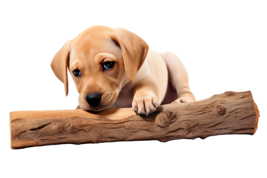 chew toy made of natural materials like wood or antlers, perfect for teething puppies and dogs with strong chewing habits. Isolated on white background