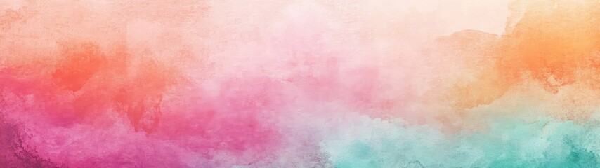 Fototapeta premium Super Ultrawide Abstract Colorful Watercolor Gradient Frame Background For Banner Or Presentation With Empty Copyspace