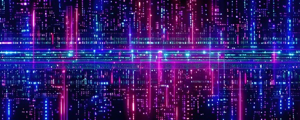 Obraz premium cyber technology mosaic wallpaper illustration