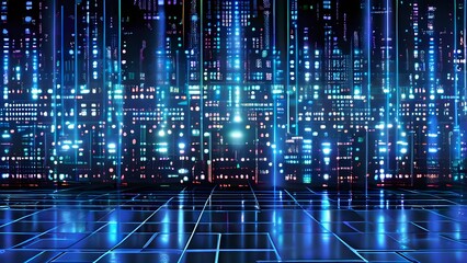 cyber technology mosaic wallpaper illustration