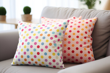 Whimsical Nostalgia: Colorful Polka Dot Pattern with Varied Sizes