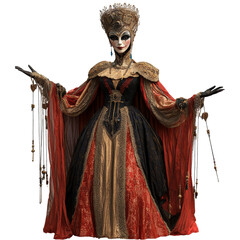 Obraz premium Vintage Puppet Doll with Gothic Crown