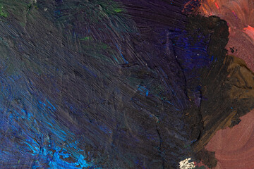 painted with blue and green paint palette for mixing paints