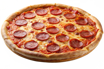 Pizza Pepperoni, isolated on white background, full depth of field 