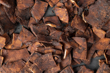 chocolate chips made from coconut pulp fried in chocolate