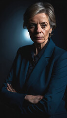 Fototapeta premium photo of serious government officer with polite outfit during investigation scene, generative AI