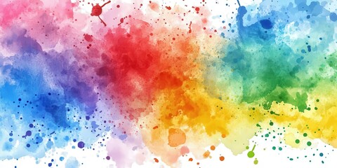 Abstract Watercolor Rainbow Splashes