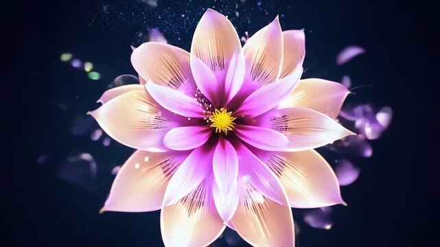 Abstract Particle Flower Blooming in Dynamic Animation Generative AI