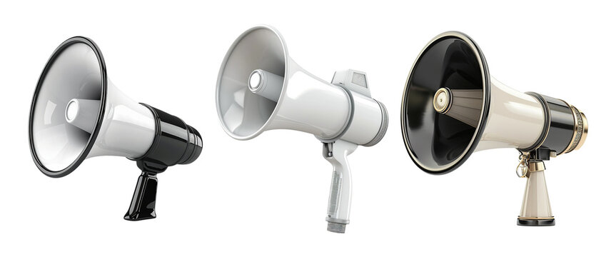 Mega Phones Set on Transparent Background