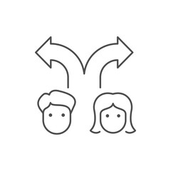 Divorce process line outline icon