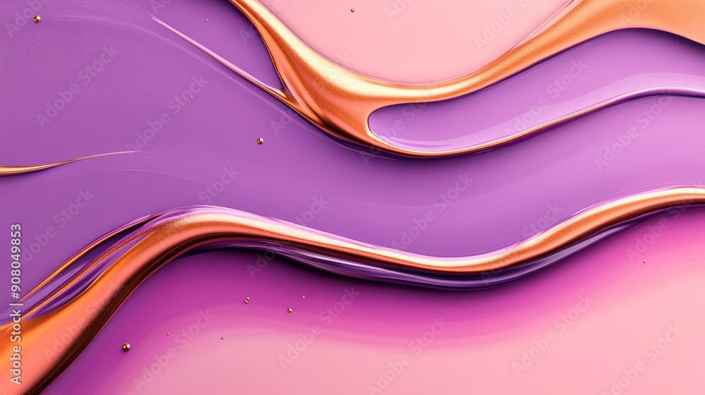 Poster dynamic fusion of liquid metal and oil paint on a minimalistic canvas, creating a colorful and joyfu