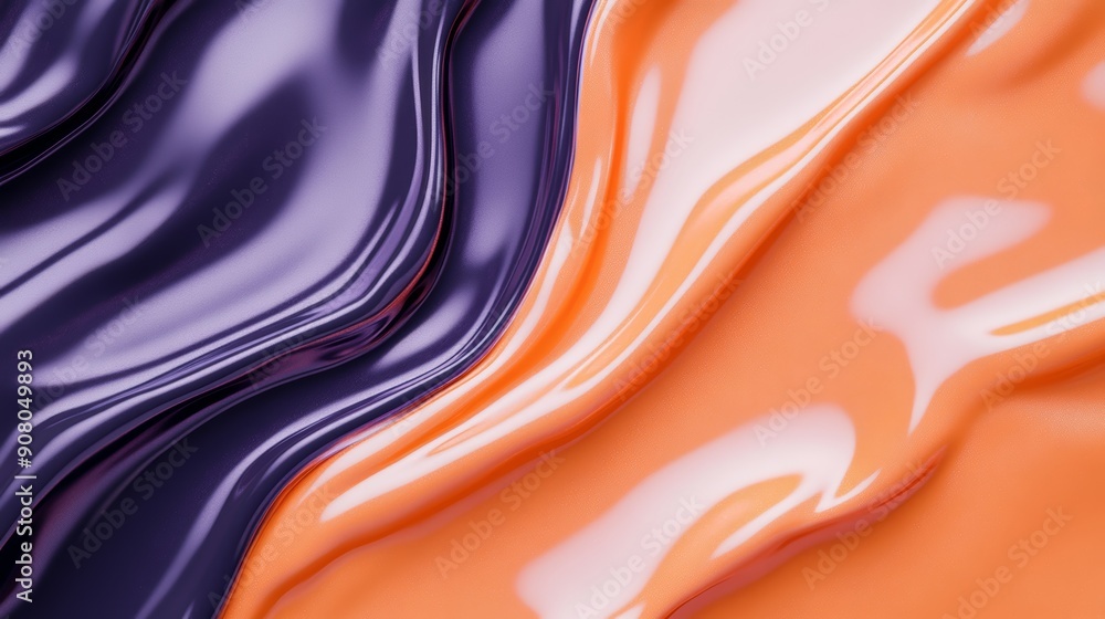 Poster dynamic fusion of liquid metal and oil paint on a minimalistic canvas, creating a colorful and joyfu