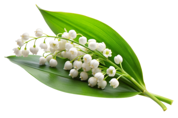 Lily of the valley isolated on white background, full depth of field