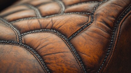 Detailed View of Quilted Leather Upholstery