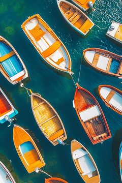 Buy a boat A marina filled with various boats for sale, appealing to boating enthusiasts and firsttime buyers
