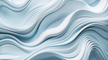 Fototapeta premium Horizontal abstract light blue background with waves. 