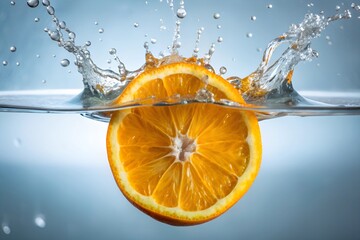 half an orange in water