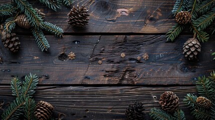 Fresh Christmas backgrounds made from natural wood